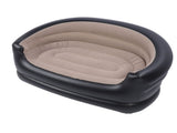 Inflatable Chair PVC and Velvet Water Proof Comfortable Portable Blow Up Couch for Outdoor Brown V1294-YM0901-3116240034912
