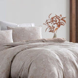 Ardor Avena Almond Textured Floral Jacquard Quilt Cover Set King V442-INT-QUILTCS-AVENAJACQUARD-ALMOND-KI