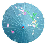 12x PARASOL UMBRELLA Chinese Japanese Bamboo Flower Pattern 80cm Large BULK - Sky Blue V563-BR-12PARUMBRLA-SKYBLU