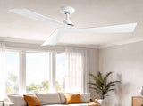 Devanti 52" Ceiling Fan Modern Minimalism 3 Blades 6 Speeds DC Motor Remote CF-C-52NL-3B-BM-WH