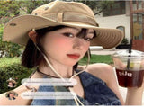 Green Outdoor Sun Protection Safety Light Bundle - Foldable Polyester Bucket Hat with Wide Brim V888-ELOSUNG56216-2