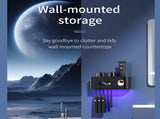 UV Toothbrush Holder with Disinfection & Toothpaste Dispenser Wall-Mounted Bathroom Organizer with V1107-CS-ZWXYSJ