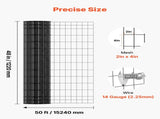 Farm Fence, 122cm x 15.2m, 2 x 4 in Mesh 14 Gauge Galvanized Steel Wire Fencing for Cattle, Hog & V952-JSGSWL48IN50UQH44001V0