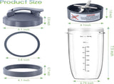 7 Pieces nutribullet Blender Cups & Blade Replacement Set 32oz Huge Cup with 1 Flip-Top To-Go Lid V1258-DP02-C-105