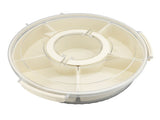 Divided Serving Tray with Lid PP PET Sealed Rotatable Clear Snack Spinner Food Platter Charcuterie V1294-YM0901-3118240178811