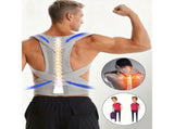 Plus Size Posture Corrector for Men Women, Gray Adjustable Back Brace for Big & Tall, Upper Back V1370-AZ4-17998