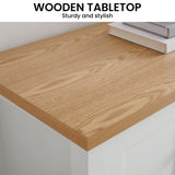 Sarantino Gio TV Stand Cabinet Cupboard in White and Natural Wood Finish TVS-064-02-WHN