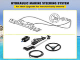 Hydraulic Boat Steering Kit, 300HP Hydraulic Steering Helm Pump, Aluminum Alloy Steering Cylinder, V952-YYDJHK6400A-3TJ10V0