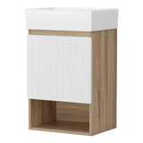 Cefito Vanity Unit 445mm Basin Bathroom Cabinet Storage Wall Hung Sink White BV-CB-1D-430-WHWD