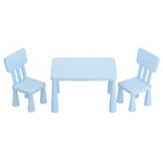 1 Keezi Kids Table and 2 Chairs Set Blue KTC-V-SQA-PL-BL