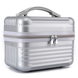 Silver Durable Hard Shell Makeup Travel Case - Large Capacity Portable Cosmetic Organizer Box with V888-ELOSUNG27478