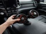 Dual Head Black Car Fan with Suction Cup for Dashboard and Window Adjustable 360 Degree Rotation V1369-AZ3-W-13125