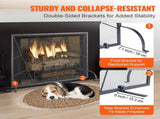 Fireplace Screen Single Panel, Sturdy Iron Mesh Fireplace Screen, 906MM Spark Guard V952-BLMHSJY3545I7H0S1V0