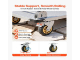Platform Truck, 907.18 kg Capacity, Heavy Duty Steel Flatbed Cart with Swivel Wheels and Handle, V952-ZDPBC2000LBSULEYG001V0
