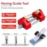 Adjustable Honing Guide Tool Set for Woodworking Chisels and Plane Blades with Rolling Base Angle V1341-ZY-QTSC5FT4-BLACK