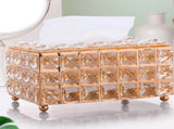 Tissue Dispenser Light Luxury Napkin Storage Box Metal Crystal Glass Tissue Holder for Home V1294-YM0703-3117230011911