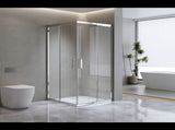 Adjustable 900x1100mm Double Sliding Door Glass Shower Screen in Chrome V63-843481
