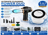 Black and White Cordless 2-in-1 Cleaning Kit Vacuum cleaner and Spin Scrubber V888-ELOSUNG53354