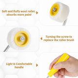 4/5-inch mini paint roller, foam roller paint, mini paint tool for trimming or corner trimming V1366-AZ2-W-14379