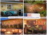 1Pack Metal Flamingo Outdoor Wall Decor, Solar Ambient Landscape Lights with Flower LED Auto On/Off, V1107-124-20237-PNK-1PACK