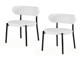 Artiss Dining Chairs Set of 2 Sherpa Boucle White DINC-B-W01-WHX2