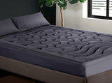 Giselle Bedding 3-Zone Pillowtop Mattress Topper 1000GSM for Back Pain Relief Washable with 45cm TOPPER-3ZONE-CHAR-KS