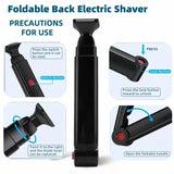 Black Men's Electric Back Shaver & Body Trimmer - USB Rechargable 180&deg Foldable Long Handle V888-ELOSUNG55251
