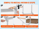 Dock Ladder, 1.09 m-1.29 m Adjustable Height, 227 kg Load Capacity, Aluminum Alloy 6 Steps Pontoon V952-MTFSTWJFHXJD5J314V0