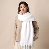 Women's Mohair Winter Scarf Pure Color, Warm Winter Scarf for Women and Men, Soft Luxurious Cashmere V1192-AZ-W-3195