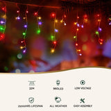 32M Christmas Lights Icicle Light 960 LED Multi-coloured Jingle Jollys XM-LED-960-IC-MC-40M-SLA