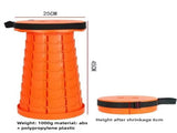 Orange Portable Outdoor Telescopic Folding Stool with 100 Weight-Bearing Buckles, Lightweight and V888-ELOSUNG17174