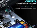 CHOETECH TC0011 130W 3 Ports Fast Car Charger V28-ELECHOTC0011