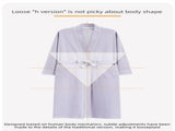 Pink L size Women's Cotton Robe Autumn/Winter Bathrobe & Morning Gown Long Sleeve, Mid-Length, V888-ELOSUNG50050
