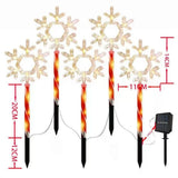 Solar Snowflake Stake Lights 5-Pack, Waterproof Outdoor Christmas Decor with 5 Glowing Snowflake V1341-ZY-U7EUHTQ5-2SETS