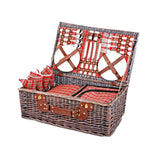 Alfresco 4 Person Picnic Basket Set Insulated Blanket Bag Red PICNIC-4PPL-COOLER-RD