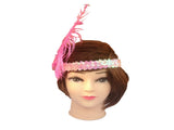 12x 1920s FLAPPER HEADBAND Headpiece Feather Sequin Charleston Gatsby Party BULK - Light Pink V563-BR-12FLAPPERHDBND-LHTPNK