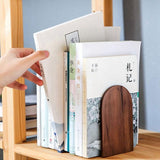 Wooden Bookends Heavy Duty Bookshelf Anti-Slip Bookends V1366-AZ2-W-14557