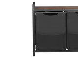 3 Section Laundry Sorter, Large Laundry Hamper with Metal Frame and Wooden Tabletop, Freestanding V952-XYLEKJSMCLS1B584D001V0