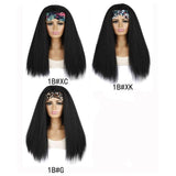 Turban Headband With Long Hair And Corn Beard Wig - Black PRL-7056214750DBT