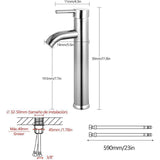 Bathroom Sink Faucet, High Arc Bathroom Sink Mixer Tap, Adjustable Hot and Cold Mixer Tap, Chrome V1237-ZY-715-067