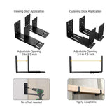 Adjustable Barricades - Drop Open Bar Holder for Security Door Reinforcement Steel U V1192-AZ-W-1096