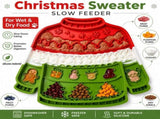 3-pack Pet Lick Mat - Food Grade Silicone Christmas Sweater Slow Feeder with Multi Suction Non Slip V888-ELOSUNG56157-3