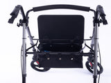 EQUIPMED 4 Wheel Lightweight Rollator Walker, Aluminium Frame, Seat, Carry Bag, for Seniors, V219-HELWLKEQ95TB