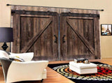 Wooden Door Style Living Room Bedroom Window Semi Blackout Semi Shade Printing Curtain 170 * 200 cm V1294-YM0901-JY35916-02