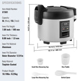 VEVOR Commercial Rice Cooker, 70-Cup Rice Cooker, 15 Liter Large Rice Cooker and Warmer with V952-SYDFBLGS15LL87A7JV3