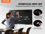 Magnetic Glass Whiteboard, Dry Erase Board 36"x24", Wall-Mounted Large White Glassboard Frameless, V952-CXGCBLBGHBL3VB8RKV0
