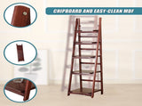 5 Tier Wooden Ladder Shelf Stand Storage Book Shelves Shelving Display Rack V63-824191