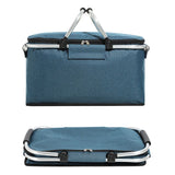 18L Insulated Picnic Basket with Aluminum Frame, Collapsible Cooler Bag, Yellow Plaid, 40 x 20 x 23 V1188-MS-617-078