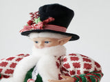 LUXURY CHRISTMAS CAROLLER ELF GREEN/RED 65CM V758-X3543