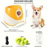Automatic Pet Ball Launcher Toy with 3 Smart Launch Modes, Built-in Li-ion Battery & USB Charging, V1232-ZDTZQ-GG-003